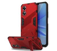 NOVAGO Compatible avec Oppo A17 4G -Coque Rouge Résistante avec Support Pied Pliable