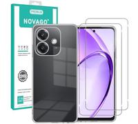 NOVAGO Compatible avec Oppo A40 4G/ A40m 4G - Pack complet - Coque Résistante transparente + 2 films vitre protection écran en verre trempé résistant