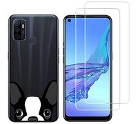 NOVAGO Compatible avec Oppo A53 A53S 4G- Coque Transparente Souple résistante + 2 Films Protection écran Verre trempé 9H (Dog)