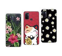 NOVAGO Compatible avec Oppo A53S / Oppo A53 2020 -Lot de 3 Coques Gel Souple incassable résistant Antichoc Impression Motif Relief (Pack 1)