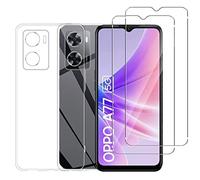 NOVAGO Compatible avec Oppo A77 5G -Pack Complet- Coque Résistante Transparente + 2 Films Protection écran Verre trempé