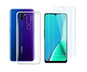 NOVAGO Compatible avec Oppo A9 2020 /A5 2020 - Pack Complet - Coque Résistante Transparente + 2 Films vitre Protection écran en Verre trempé résistant