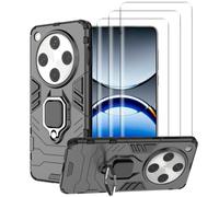 NOVAGO Compatible avec Oppo Find X8 Pro - Coque magnétique Résistante avec Anneau béquille Anti Chute + 3 Films Protection écran vitre Verre trempé incurvé