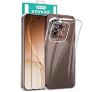 NOVAGO Compatible avec Oppo Reno 15 Pro 5G - Pack de Protection Intégrale - Coque Transparente Souple et Lot de 2 Films Verre Trempé 9H pour Écran