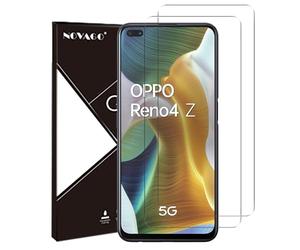 NOVAGO Compatible avec Oppo Reno4 Z 5G / Reno 4Z 5G -Pack de 2 Films Protection écran en Verre trempé Solide 9H (Transparent, Compatible Coque)