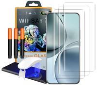 NOVAGO Compatible avec Realme 14 Pro 5G - 3 Films écran verre trempé incurvé résistant avec colles et lampe fournies