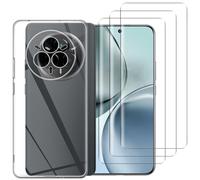 NOVAGO Compatible avec Realme 14 Pro 5G - Pack Complet- Coque Souple Transparente Résistante + 3 Films Protection écran vitre Verre trempé 3D incurvé avec Colle fournie