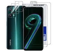 NOVAGO Compatible avec Realme 9 pro - Pack de 4 Films vitre verre trempé donc 2 pour écran et 2 pour l'objectif caméra arrière