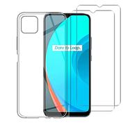 NOVAGO Compatible avec Realme C11 (Version 2020 6.2'') -Pack Complet- Coque Résistante Transparente + 2 Films Protection écran Verre trempé (Transparent)