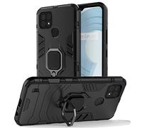 NOVAGO Compatible avec Realme C21 (6.5'')- Coque Semi Rigide Résistante Anti Choc avec Anneau Bague Amovible Anti Chute/béquille