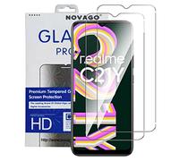NOVAGO Compatible avec Realme C25Y /C25/C25S/Realme C21Y (6.5'') -Pack de 2 Films Protection écran en Verre trempé Solide 9H (Transparent), ne Couvre Pas la totalité de l'écran