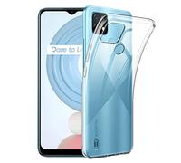 NOVAGO Compatible avec Realme C25Y et Realme C21Y - Coque Arrière Transparente en Silicone TPU Gel Souple Solide Anti Choc (Transparent)