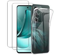NOVAGO Compatible avec realme C71 4G / P3 Lite 4G / 5G - Pack complet - Coque Résistante transparente + 2 films vitre protection écran en verre trempé résistant