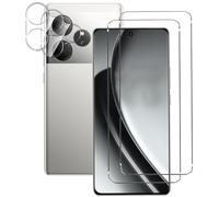NOVAGO compatible avec Realme GT 6 5G - Pack de 4 films en verre trempé résistant anti choc et anti explosion, deux verres pour écran et deux verres pour objectif