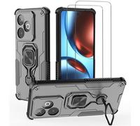NOVAGO Compatible avec Realme GT 7 5G/GT 7T 5G - Pack Complet- Coque Anti Choc avec Anneau béquille Anti Chute + 2 Films de Protection écran en Verre trempé résistant