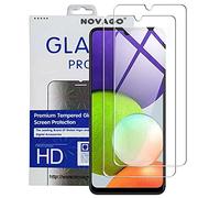 NOVAGO compatible avec Samsung A22 4G -Pack de 2 films verre trempé ultra résistant anti choc et anti explosion d'écran (Transparent)