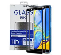 NOVAGO Compatible avec Samsung A7 2018 / A750- Pack de 2 Films Protection Écran en Verre trempé Résistant anti explosion d'écran (Noir (complet))