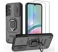 NOVAGO Compatible avec Samsung Galaxy A15 4G / A15 5G - Pack Complet- Coque Résistante avec Anneau Anti Chute + 2 Films de Protection écran en Verre trempé résistant 0.33mm 9H