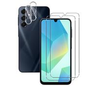 NOVAGO compatible avec Samsung Galaxy A16 4G / 5G - Pack de 4 films en verre trempé résistant anti choc et anti explosion, deux verres pour écran et deux verres pour objectif