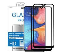 NOVAGO compatible avec Samsung Galaxy A20E/ A202 / A40 -Pack de 2 films en verre trempé ultra résistant anti choc et anti explosion d'écran (Noir1)