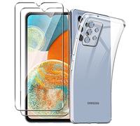 NOVAGO Compatible avec Samsung Galaxy A23 5G -Pack Complet- Coque Résistante Transparente + 2 Films Protection écran Verre trempé