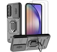 NOVAGO Compatible avec Samsung Galaxy A36 5G / A56 5G - Pack Complet - Coque Résistante avec Anneau Bague Anti Chute + 2 Films vitre Protection écran en Verre trempé