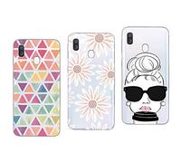 NOVAGO Compatible avec Samsung Galaxy A40 - Pack de 3 Coques Souples Solides Anti Choc avec Impression (3 Coques, Multicolore 5)