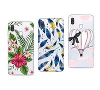 NOVAGO Compatible avec Samsung Galaxy A40 - Pack de 3 Coques Souples Solides Anti Choc avec Impression (3 Coques, Multicolore 4)