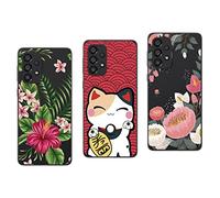 NOVAGO Compatible avec Samsung Galaxy A53 5G -Lot de 3 Coques Gel Souple incassable résistant Antichoc Impression Motif Relief (Pack 1)