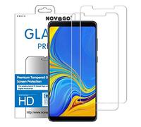 NOVAGO compatible avec Samsung Galaxy A9 2018 A920F - Pack de 2 films en verre trempé protection écran ultra résistant anti explosion de l'écran, films plus petits que l'écran (Transparent)