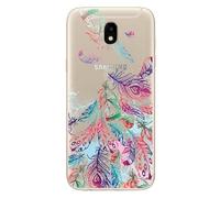 NOVAGO Compatible avec Samsung Galaxy J3 2017 J330 Coque Souple Anti Choc avec Impression (1 Coque, Plumes 2)