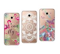 NOVAGO Compatible avec Samsung Galaxy J4 Plus /J4+ -Pack de 3 Coques Souples Solides Anti Choc avec Impression Motif de qualité (Multicolore 2)