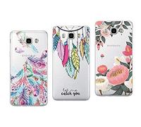NOVAGO Compatible avec Samsung Galaxy J5 2016 Pack de 3 Coques Souples Transparentes et résistantes Anti Choc avec Impression de qualité (Pack 2)