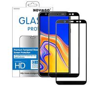 NOVAGO Compatible avec Samsung Galaxy J6 Plus J4 Plus (2018) 2 Films Protection écran en Verre trempé résistant pour J4+ /J6 + (Noir Couvre Tout écran)
