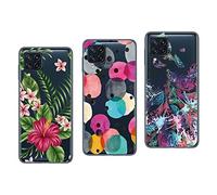 NOVAGO Compatible avec Samsung Galaxy M32 4G -Lot de 3 Coques Gel Souple incassable résistant Antichoc Impression Motif Relief (Pack 2)