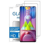 NOVAGO compatible avec Samsung Galaxy M51-Pack de 2 films en verre trempé ultra résistant anti choc et anti explosion d'écran (Transparent)