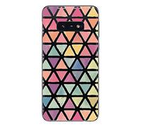 NOVAGO Compatible avec Samsung Galaxy S10E Coque en Gel Souple Transparent et Solide avec Impression de qualité (Triangles)