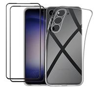 NOVAGO Compatible avec Samsung Galaxy S23 5G - Pack Complet- Coque Résistante Transparente + 2 Films vitre Protection écran Verre trempé