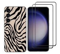 NOVAGO Compatible avec Samsung Galaxy S23+ 5G/S23 Plus 5G -Pack Complet- Coque Résistante Transparente avec Motif Fantaisie imprimé + 2 Films Protection vitre écran Verre trempé (Trait Noir)
