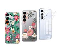 NOVAGO Compatible avec Samsung Galaxy S25 5G -Lot de 3 Coques Gel Souple incassable résistant Antichoc Impression Motif Relief (Pack 1)