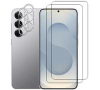 NOVAGO Compatible avec Samsung Galaxy S25 5G - Pack de 4 Films vitre verre trempé 2 Vitre pour écran (Trait Noir) et 2 pour l'objectif caméra arrière