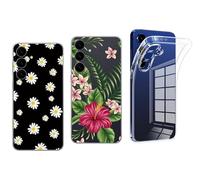 NOVAGO Compatible avec Samsung Galaxy S25 FE - Lot de 3 Coques Gel Souple incassable résistant Antichoc Impression Motif Relief (Pack 1)