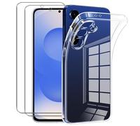 NOVAGO Compatible avec Samsung Galaxy S25 FE - Pack complet - Coque Résistante transparente + 2 films vitre protection écran en verre trempé résistant