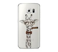 NOVAGO Compatible avec Samsung Galaxy S6- Coque en Gel Souple et résistant avec Impression Fantaisie (Girafe)