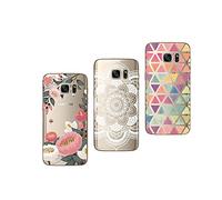 NOVAGO Compatible avec Samsung Galaxy S7- Pack de 3 Coques Souples et résistantes avec Impression de qualité (Pack 2)