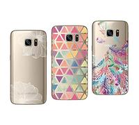 NOVAGO Compatible avec Samsung Galaxy S7- Pack de 3 Coques Souples et résistantes avec Impression de qualité (Pack 28)