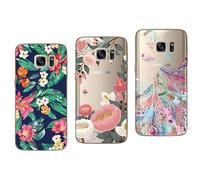 NOVAGO Compatible avec Samsung Galaxy S7- Pack de 3 Coques Souples et résistantes avec Impression de qualité (Pack 8)