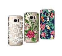 NOVAGO Compatible avec Samsung Galaxy S7- Pack de 3 Coques Souples et résistantes avec Impression de qualité (Pack 17)