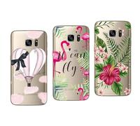 NOVAGO Compatible avec Samsung Galaxy S7- Pack de 3 Coques Souples et résistantes avec Impression de qualité (Pack 5)