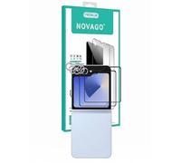 NOVAGO Compatible avec Samsung Galaxy Z Flip6 5G - Pack de 4 Films vitre verre trempé donc 2 pour écran et 2 pour l'objectif caméra arrière